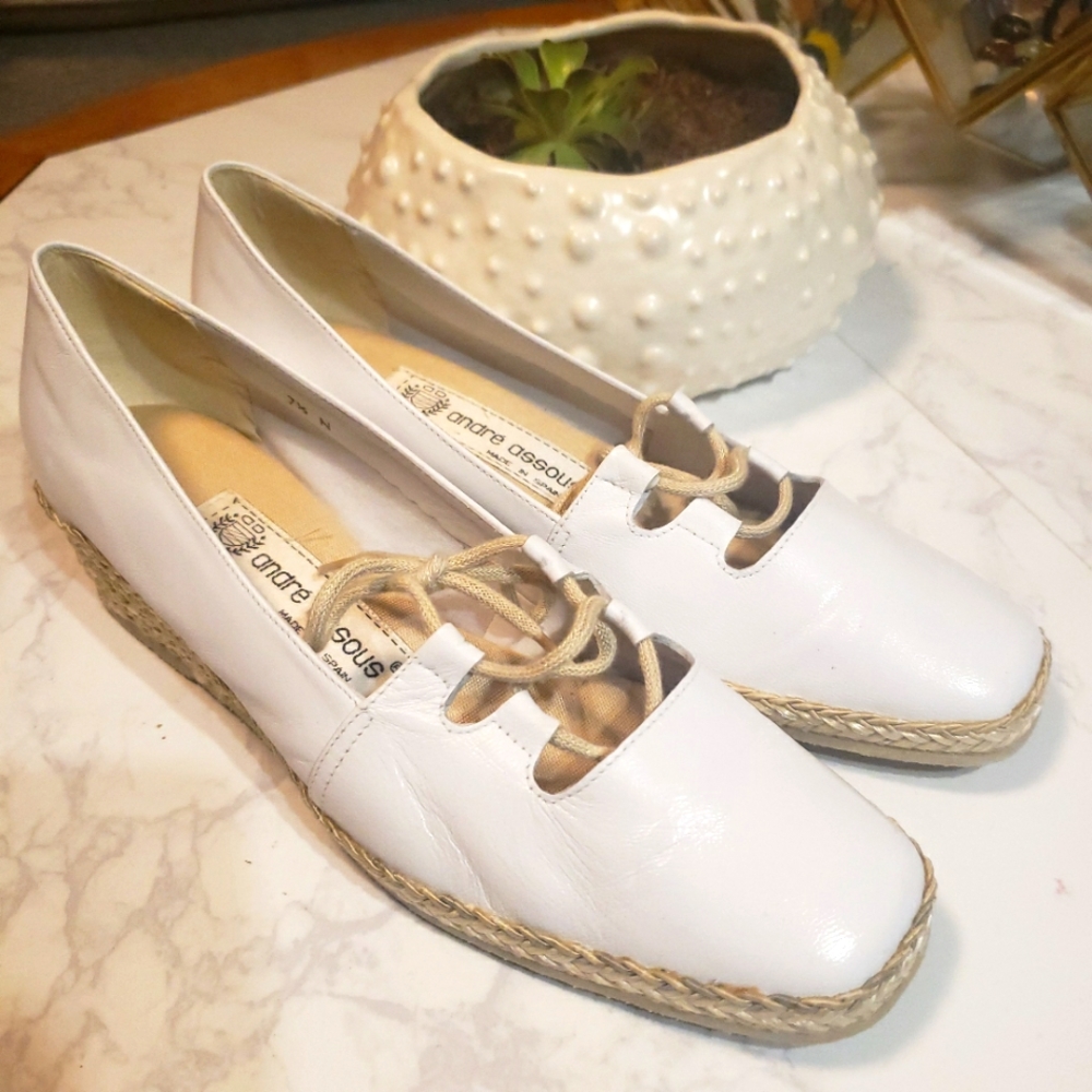 New Andre Assous lace up espadrilles  size 7.5N,  fits 7